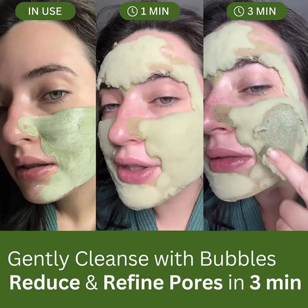 Masque de boue à bulles de basilic sacré à l'acide carburonique