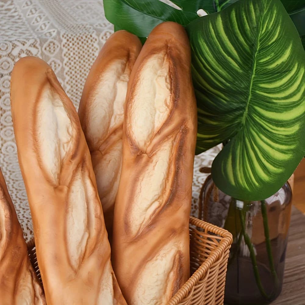 Faux accessoire de pain Baguette, modèle de pain français réaliste en PU pour la décoration de la cuisine à domicile, arrière-plan de photographie, décoration de fête