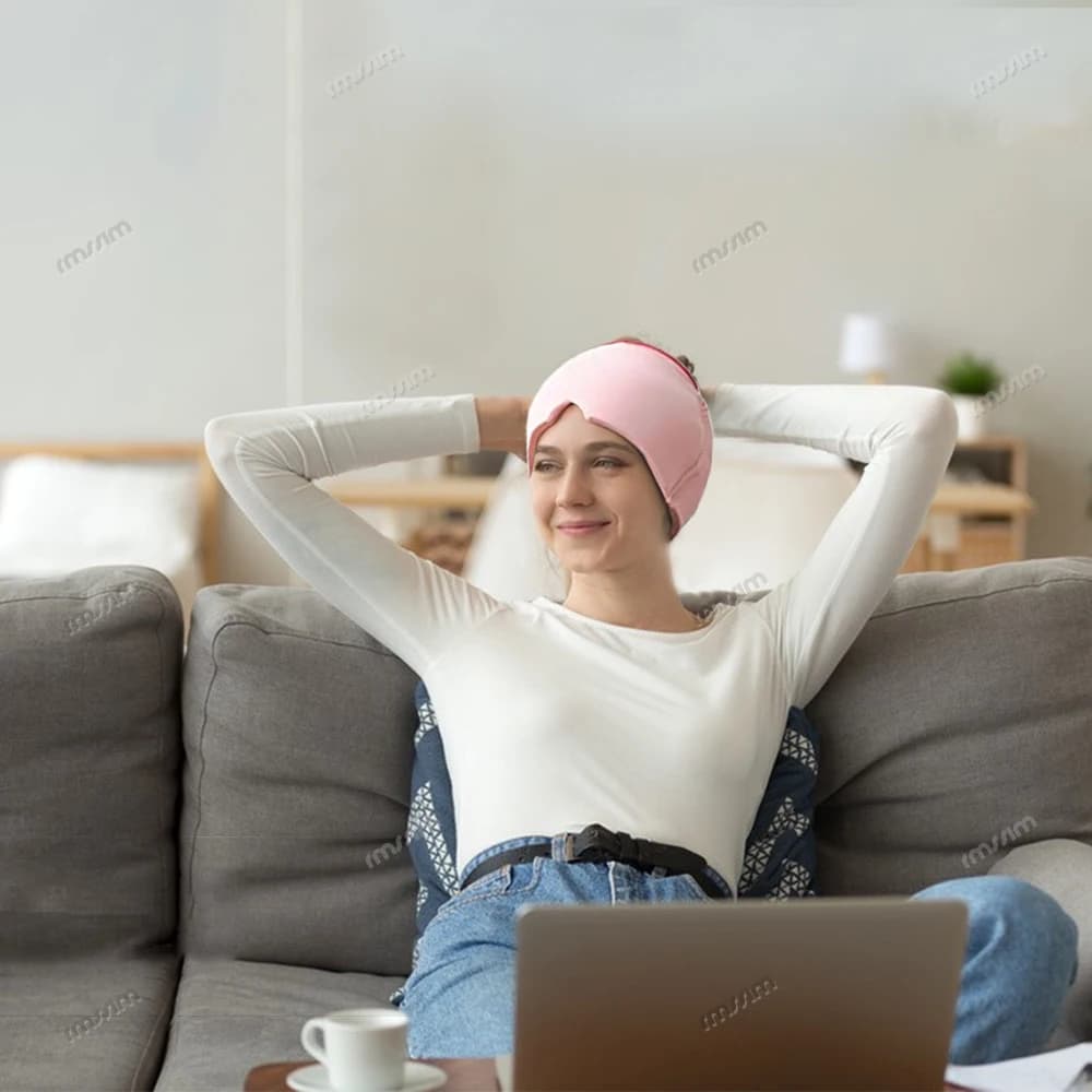 Tête masseur casquette Gel chaud froid maux de tête soulagement de la Migraine capuchon Stress pression soulagement de la douleur Massage Gel chapeau Clod maux de tête