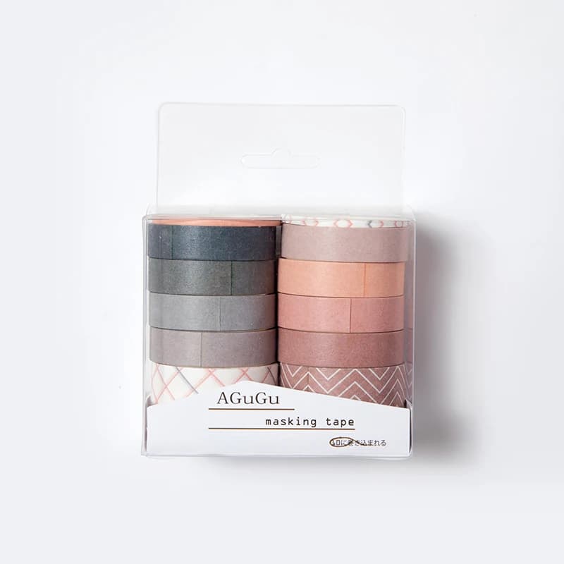 Ensemble de rubans Washi Kawaii, 10 rouleaux, fournitures scolaires, autocollants mignons, ruban de masquage, papeterie esthétique, décoration pour journal intime, Scrapbooking