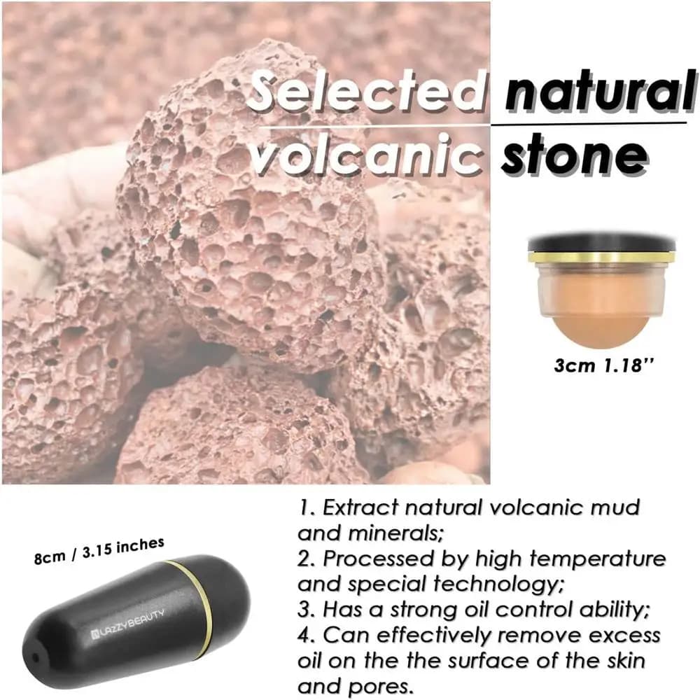 Rouleau volcanique absorbant l'huile du visage