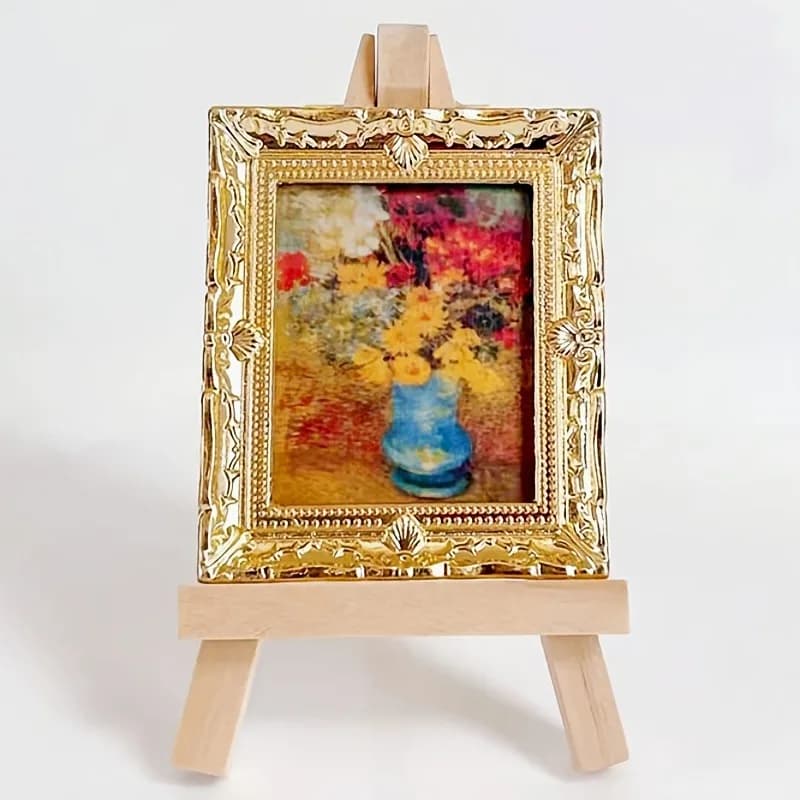 Modèle de cadre de peinture à l'huile miniature, adapté aux dioramas miniatures DIY, aux fresques et aux modèles de meubles pour salons et chambres à coucher