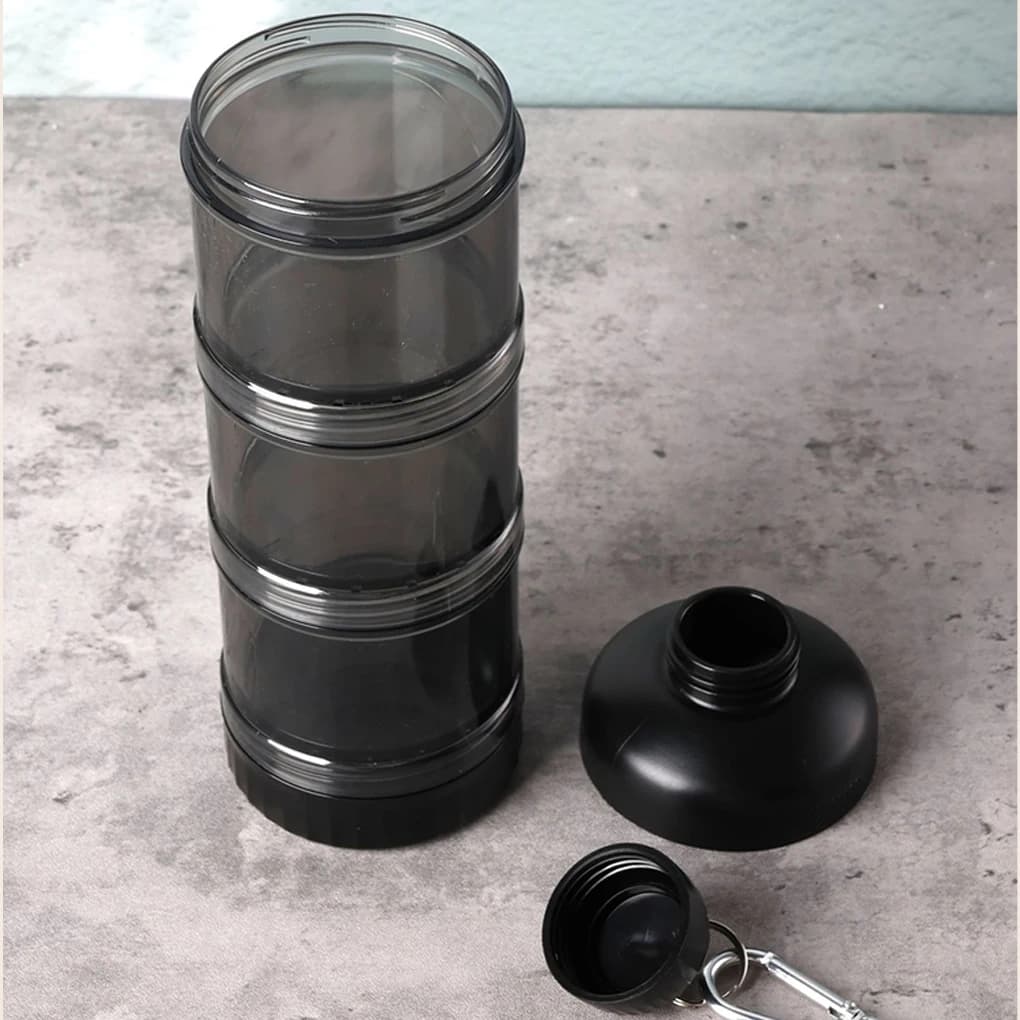 Boîte distributrice de poudre de protéines avec et boîte pour le stockage des aliments, PC de qualité alimentaire, adaptée aux exercices de gymnastique transparent