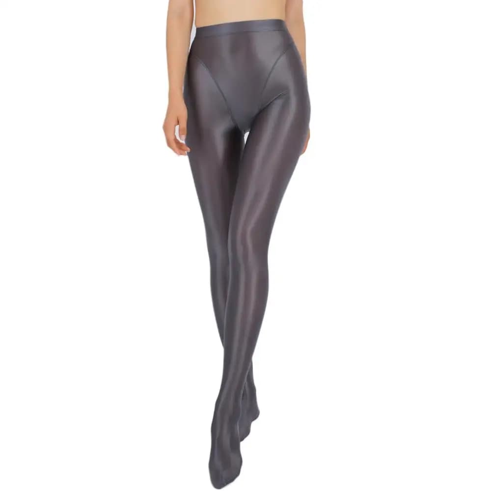 Sexy femmes mince transparent voir à travers taille haute Sexy serré soie brillant crayon pantalon huile brillant couleur bonbon Yoga Leggings pantalon