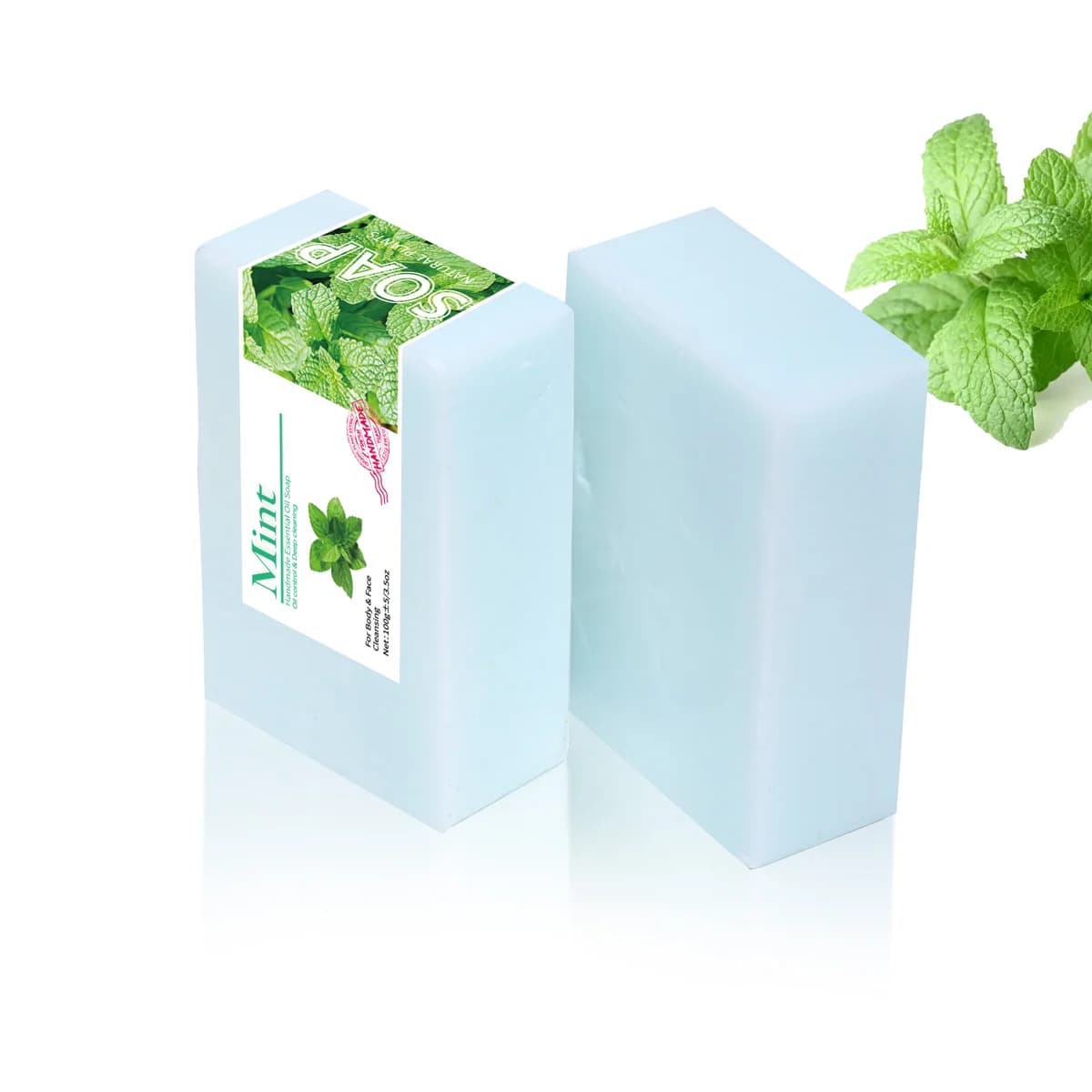Savon nettoyant aux huiles essentielles de menthe, savon fait main pour le nettoyage, savon aux huiles essentielles végétales biologiques naturelles, savon de bain