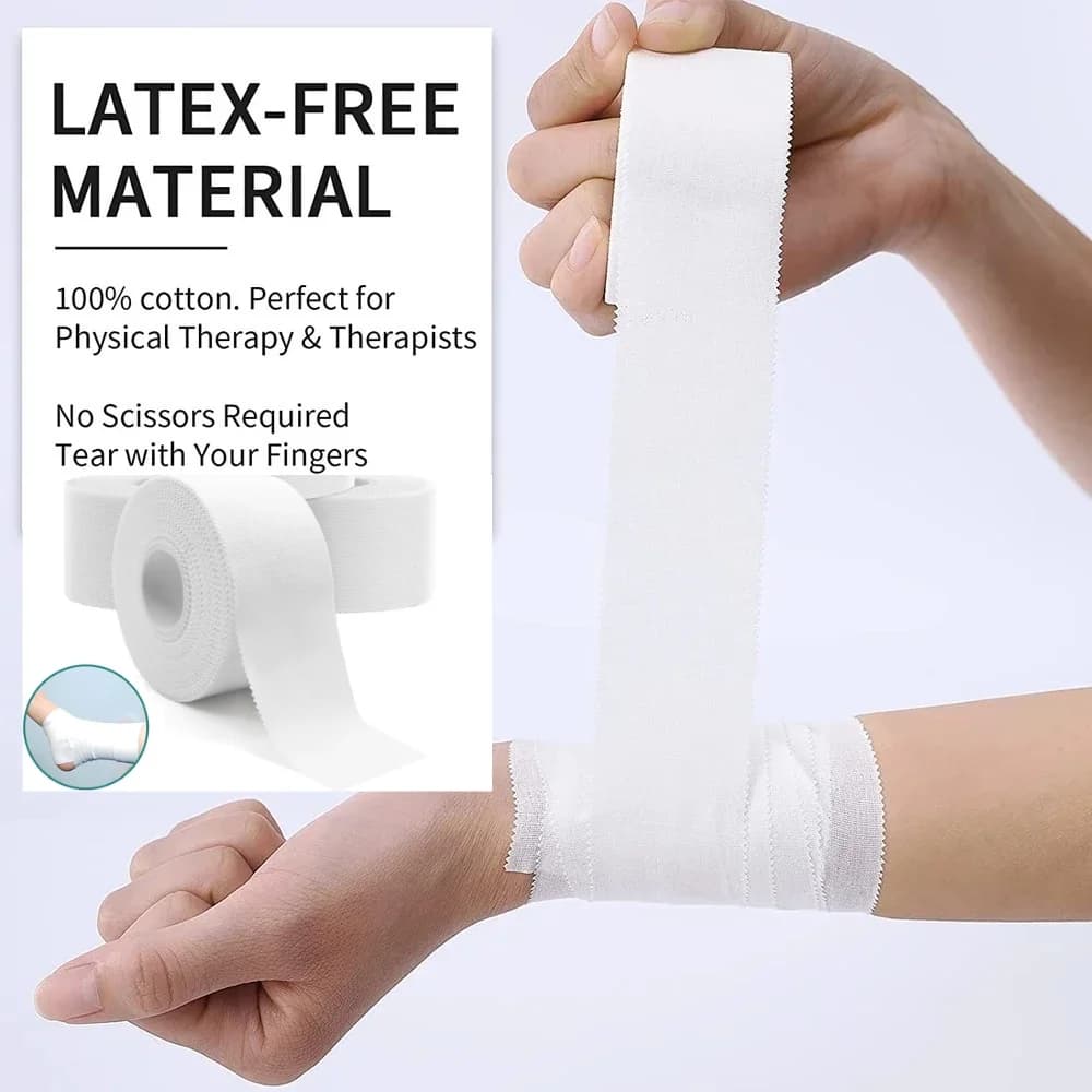 1 rouleau de ruban de sport autocollant blanc, adapté à la boxe, au football et au basket-ball avec fixation élastique des articulations et aux bandages
