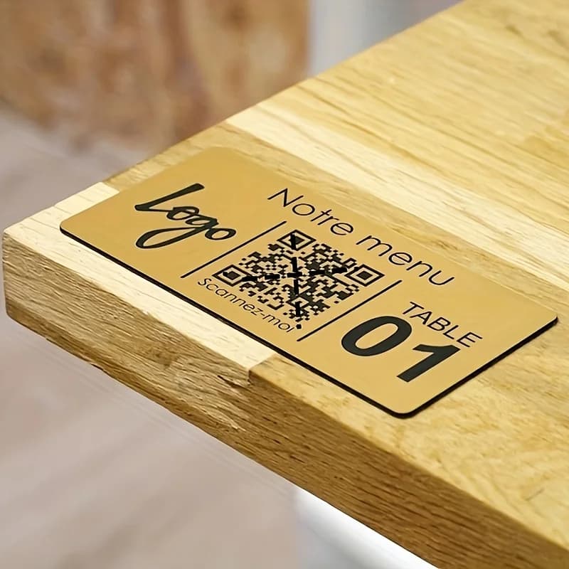 Plaque personnalisée avec code QR gravé - Panneau imperméable