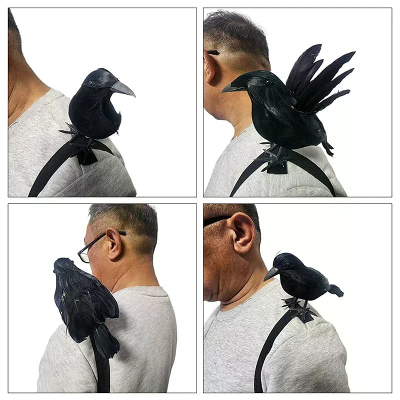 Simulation de corbeau noir avec bande élastique d'épaule