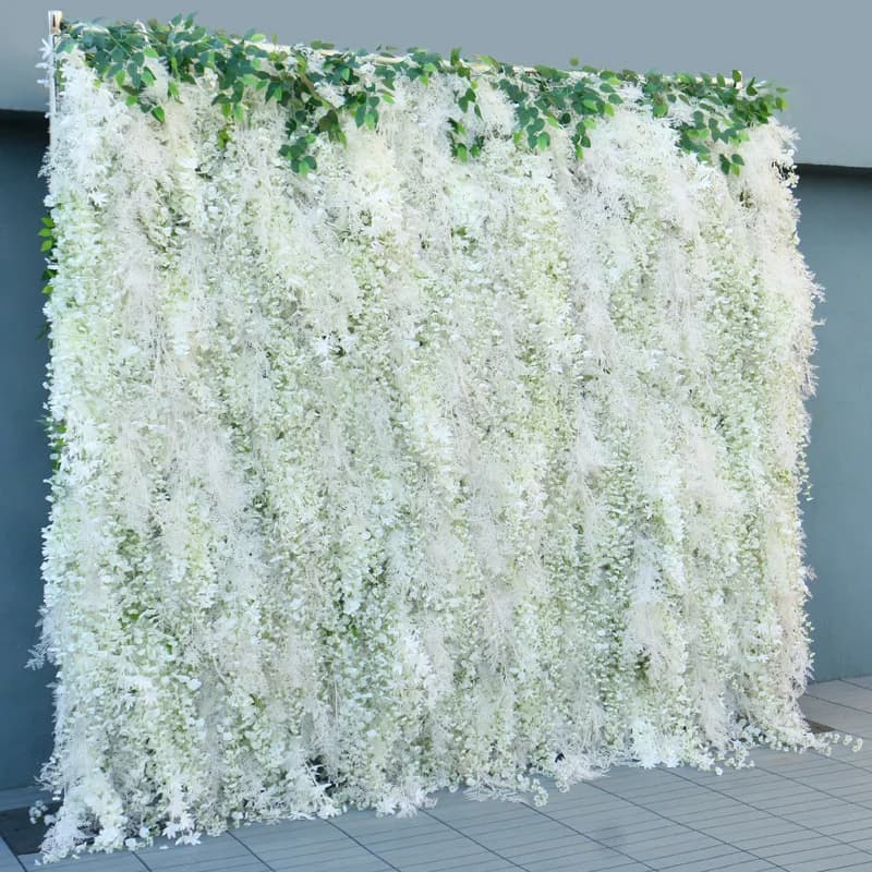 Tissu enroulable en glycine 5D pour rideau mural, mur de fleurs. Plafond, mur de plantes, arrangement d'arrière-plan de mariage