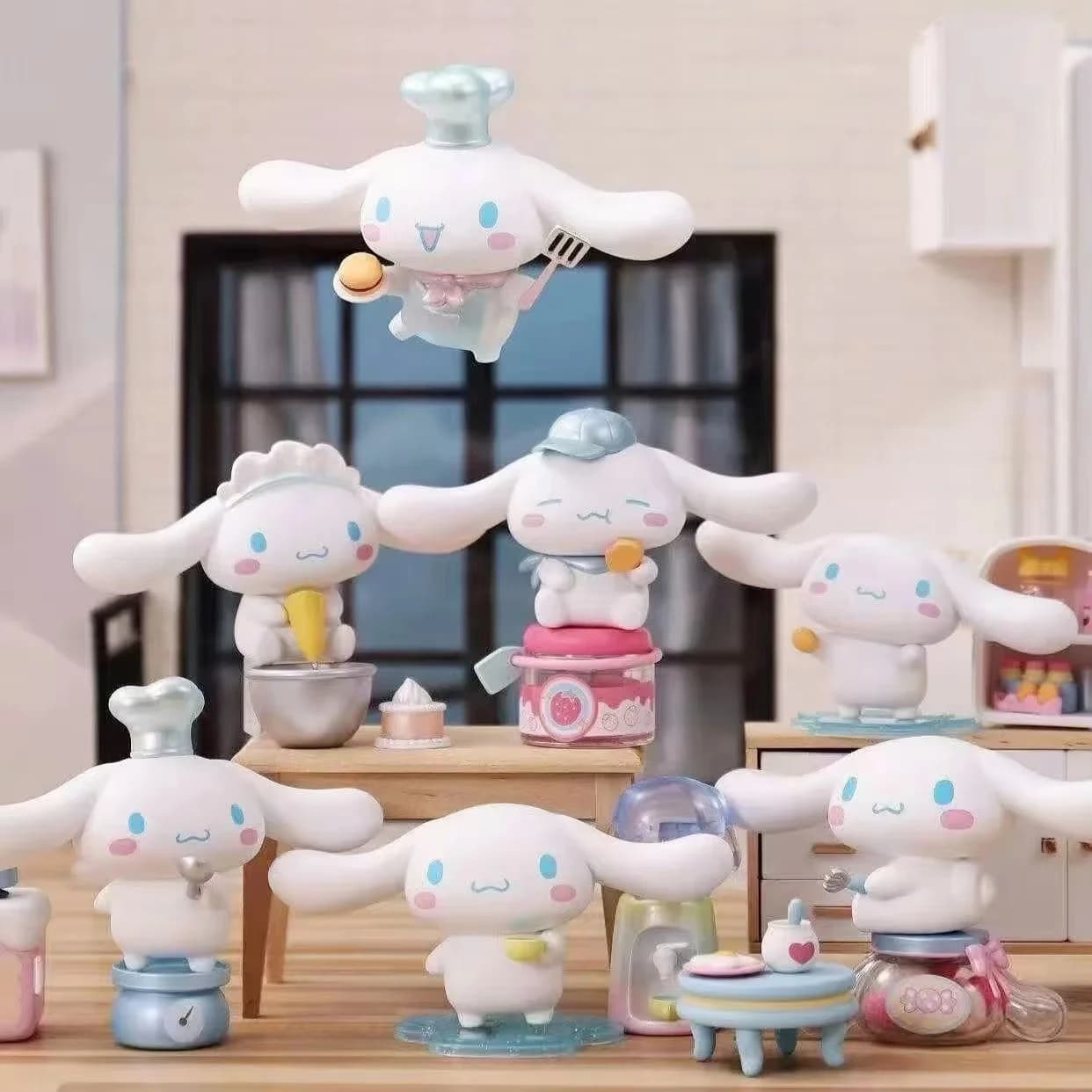 Cinnamoroll Blind Box Série Cabane de Cuisine, Ornement Artisanal de Collection, Cadeau Tendance pour un Jouet Mignon et Surprise