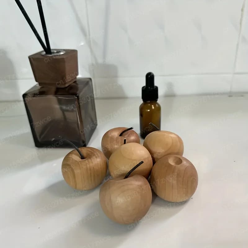 Diffuseur d'huiles essentielles Mini diffuseur d'arôme en bois Apple Shabili, désodorisant de décoration de chambre à coucher de voiture à Texture naturelle, cadeau de Festival