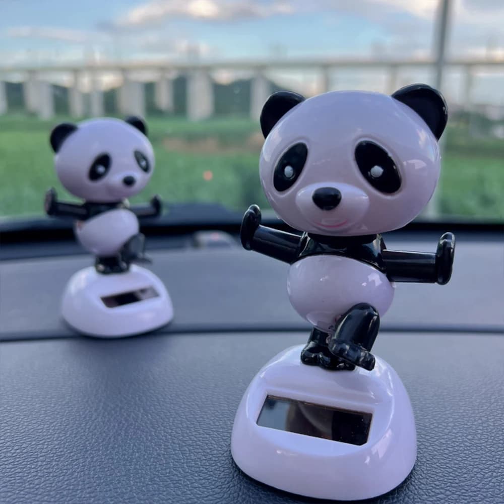 Décoration de voiture Panda Bobblehead – Ornement de tableau de bord Panda hochant mignon, décoration amusante pour la maison et le bureau
