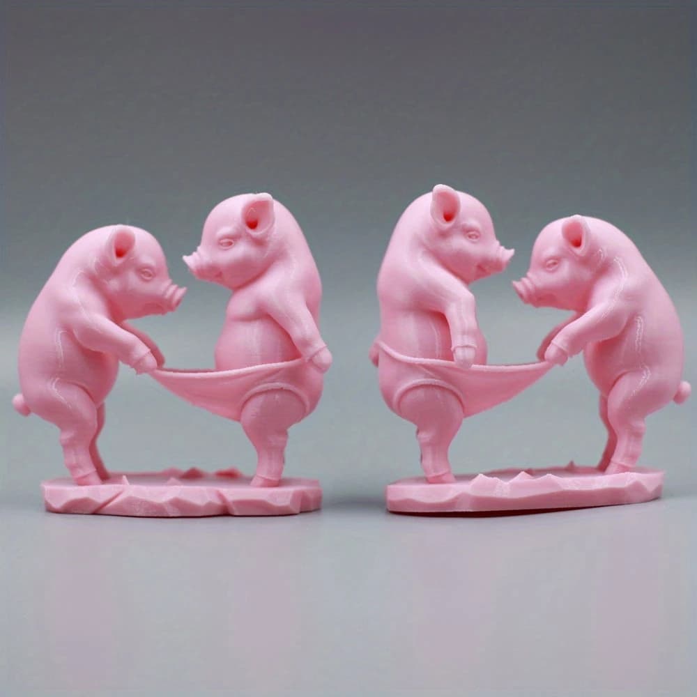 Une figurine de cochon de dessin animé mignonne, un objet décoratif pour les festivals, parfait comme cadeau de vacances