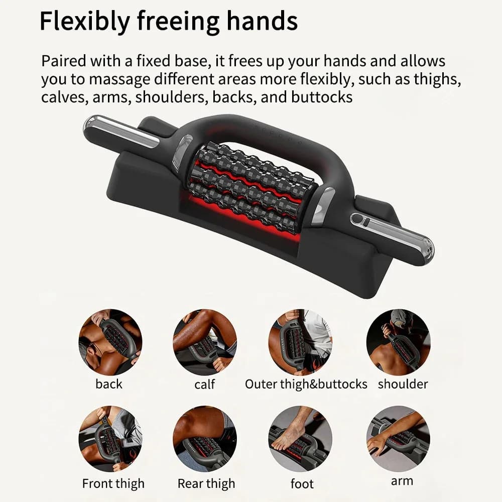 Masseur à rouleaux électrique avec fonction lumière rouge, relaxation musculaire profonde, soulagement de la fatigue générale, rechargeable