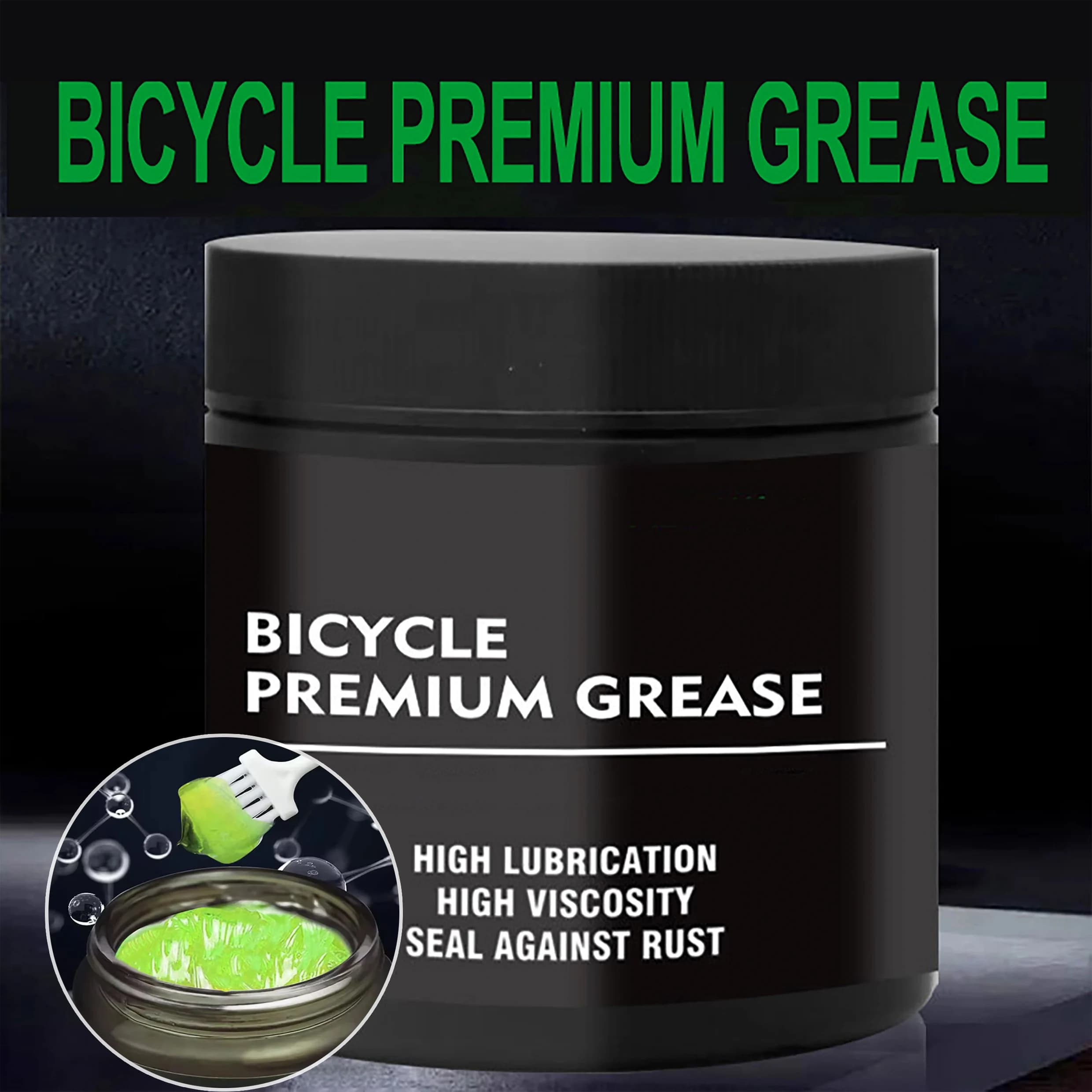 Huile lubrifiante pour vélo, 30/50/80/100g, effet vert, graisse pour roulements, moyeu, éléments lipides