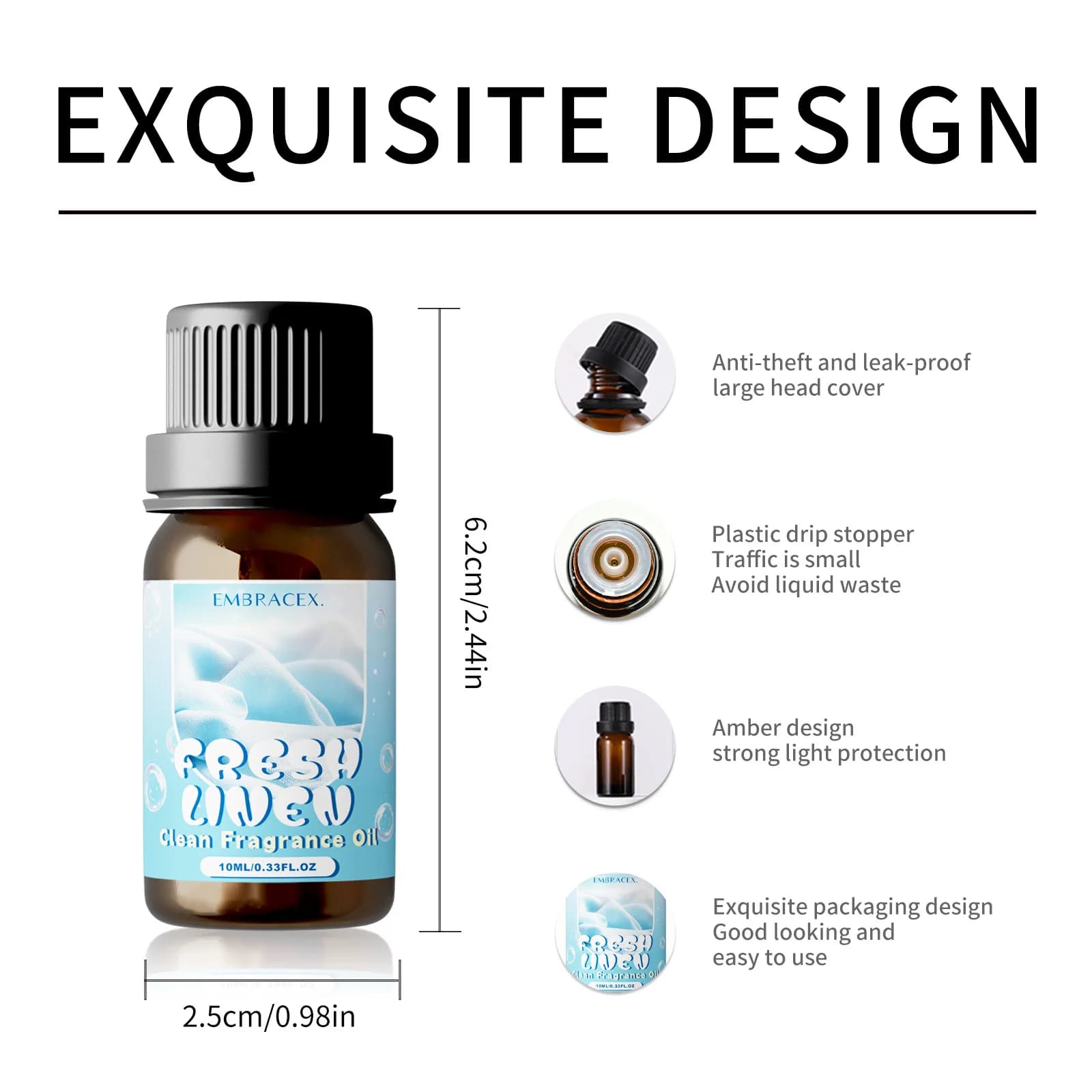 Huile Essentielle Fraîche de Lin 10ml, Parfum Rose Citron Lavande, Huiles Pures pour Fabrication de Bougies, Diffuseur/Humidificateur d'Ambiance, Cadeau