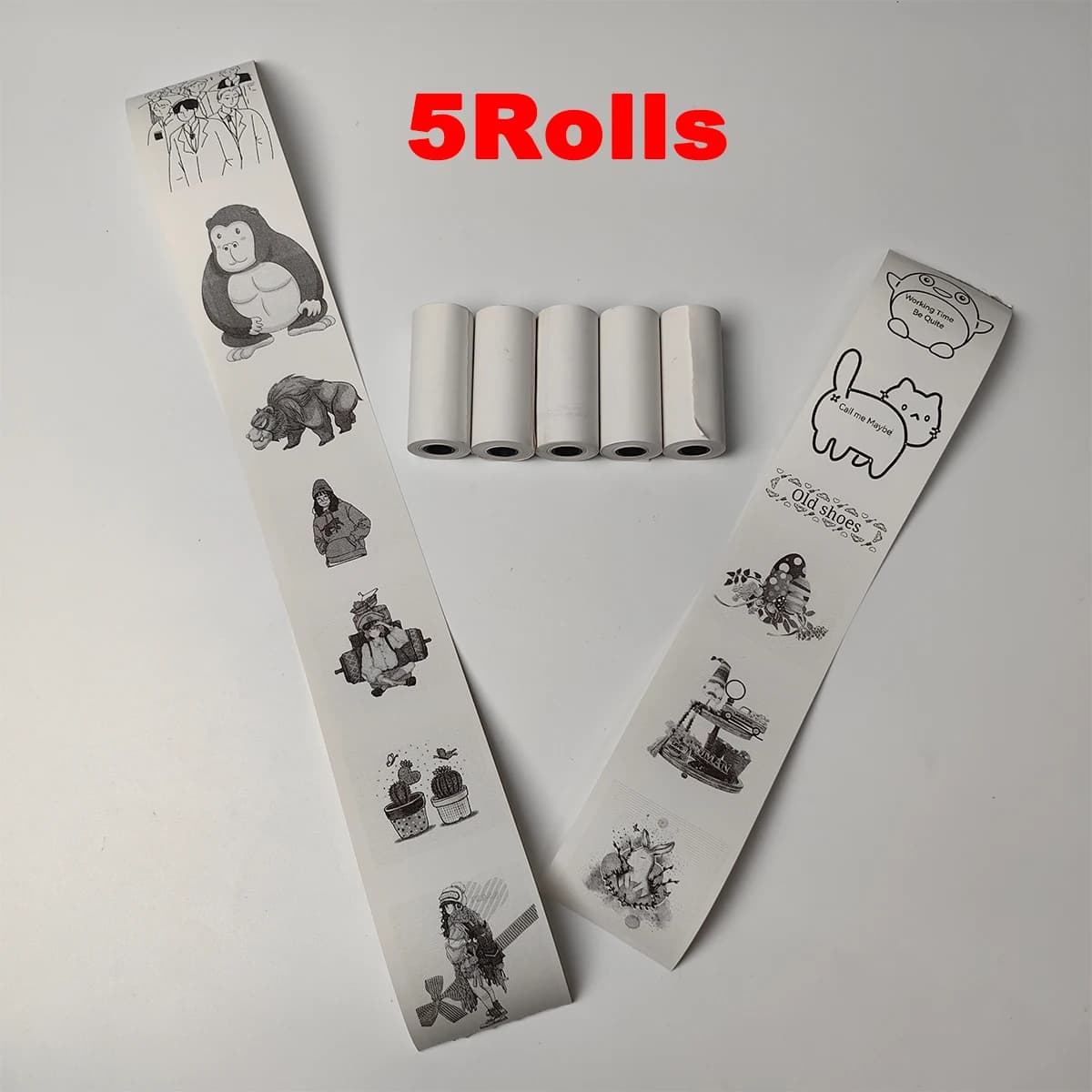 16 rouleaux de papier d'imprimante thermique 57x25mm papiers thermiques auto-adhésifs imprimantes d'étiquettes couleur HD pour Mini imprimante Portable sans encre