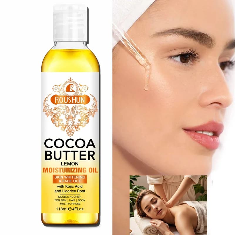 118ML Cocoa Butter Body OILlHuile de soin de la peau hydrate et nourrit