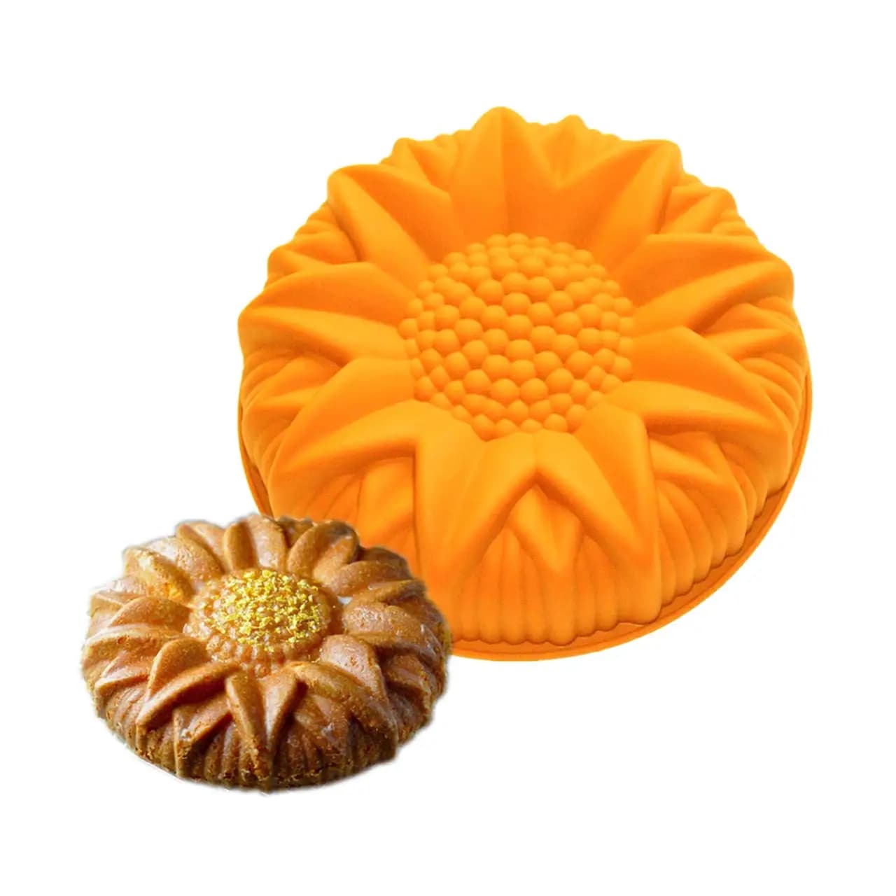 Moule à gâteau d'anniversaire tournesol de 9.8 pouces, moules de cuisson en Silicone, ustensiles de cuisson de gâteaux de fête pour votre dessert d'anniversaire, gâteau, pain, tarte