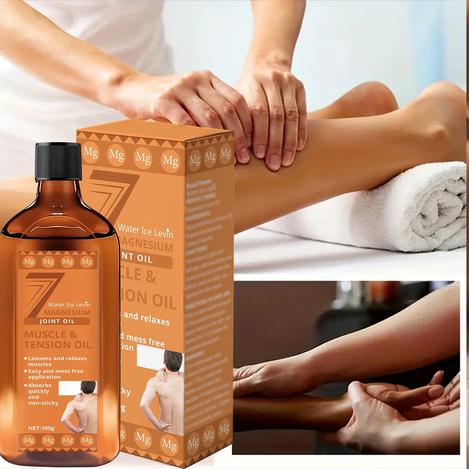 7 huiles pour articulations en magnésium : texture légère, ameublissez les muscles, absorbe rapidement/non collante, un usage quotidien augmente l'élasticité de la peau