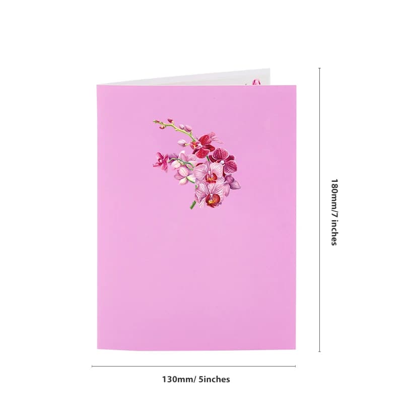 Cymbidium orchidées carte de voeux pop-up avec enveloppe fleurs carte postale cartes d'anniversaire florales cadeaux de saint valentin décoration de maison créative
