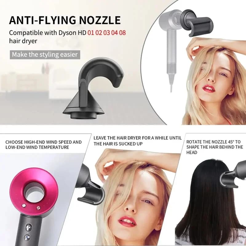 Diffuseur pour sèche-cheveux supersonique compatible, buse anti-déformation pour Dyson, HD01, HD02, HD03, HD04, HD08, HD15
