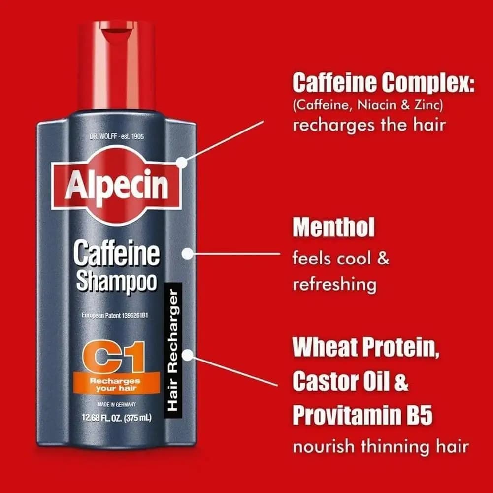 Shampoo pour hommes aux plantes naturelles et caféine, anti-chute de cheveux, anti-pelliculaire, apaisant le cuir chevelu, soin nourrissant, traitement capillaire