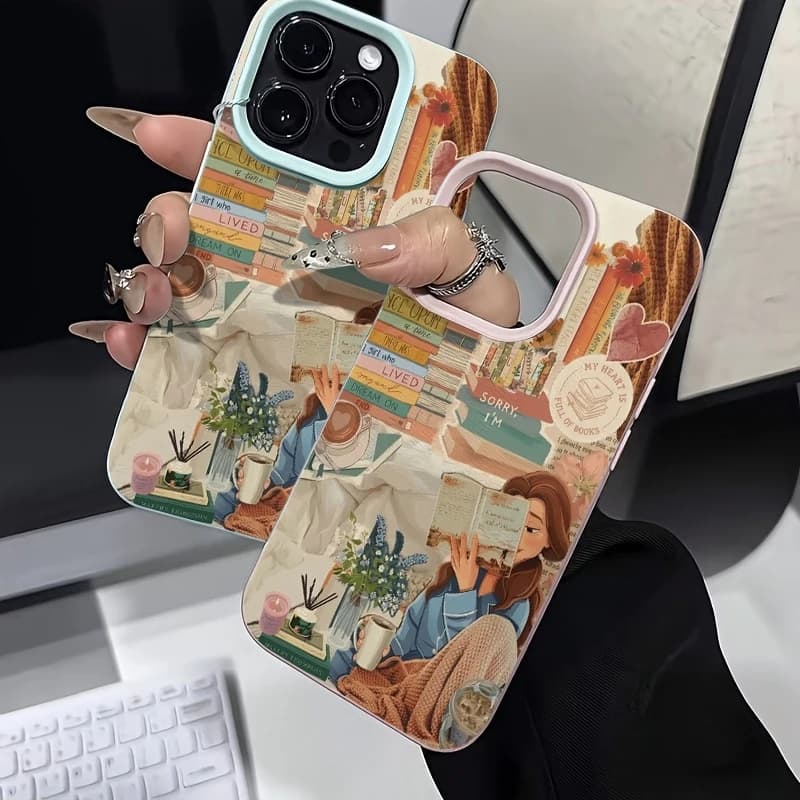 Étui à motif Journal de Fille Liseuse pour Samsung Galaxy S26 S25 FE S24 Ultra S23 Plus S22 S21 A16 A15 A26 A36 A56 5G