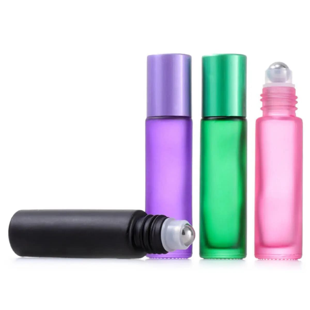 Flacon roll-on en verre dépoli mat 5ML 10ML pour huiles essentielles, flacon à bille pour parfum et aromathérapie, rechargeable, format voyage mini