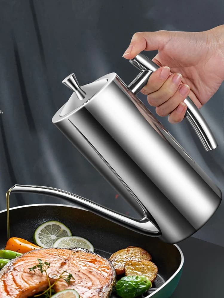 Distributeur d'huile en acier inoxydable SUS304, bouteille d'huile, Cruet étanche avec bec, verseur de précision facile, huile d'olive, vinaigre, ustensiles de cuisine