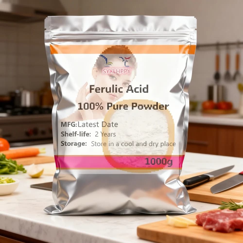 Poudre d'acide ferulique 500g-1000g, livraison rapide, extrait naturel de haute qualité, ingrédient antioxydant [Dernière Date]