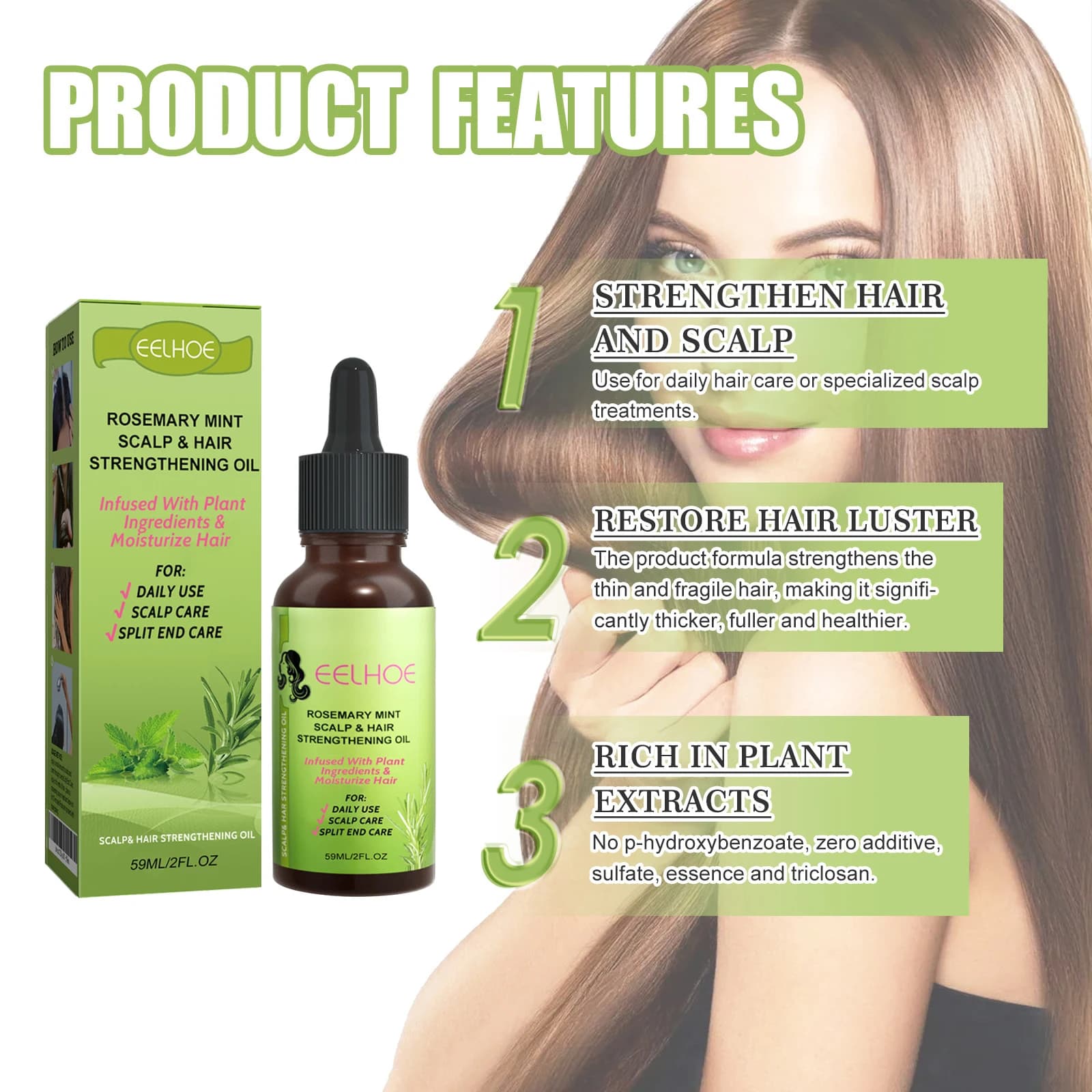 Huile fortifiante pour cuir chevelu et cheveux, réparation efficace du cuir chevelu abîmé, réduction des pellicules, contrôle du sébum, huile essentielle hydratante pour cheveux