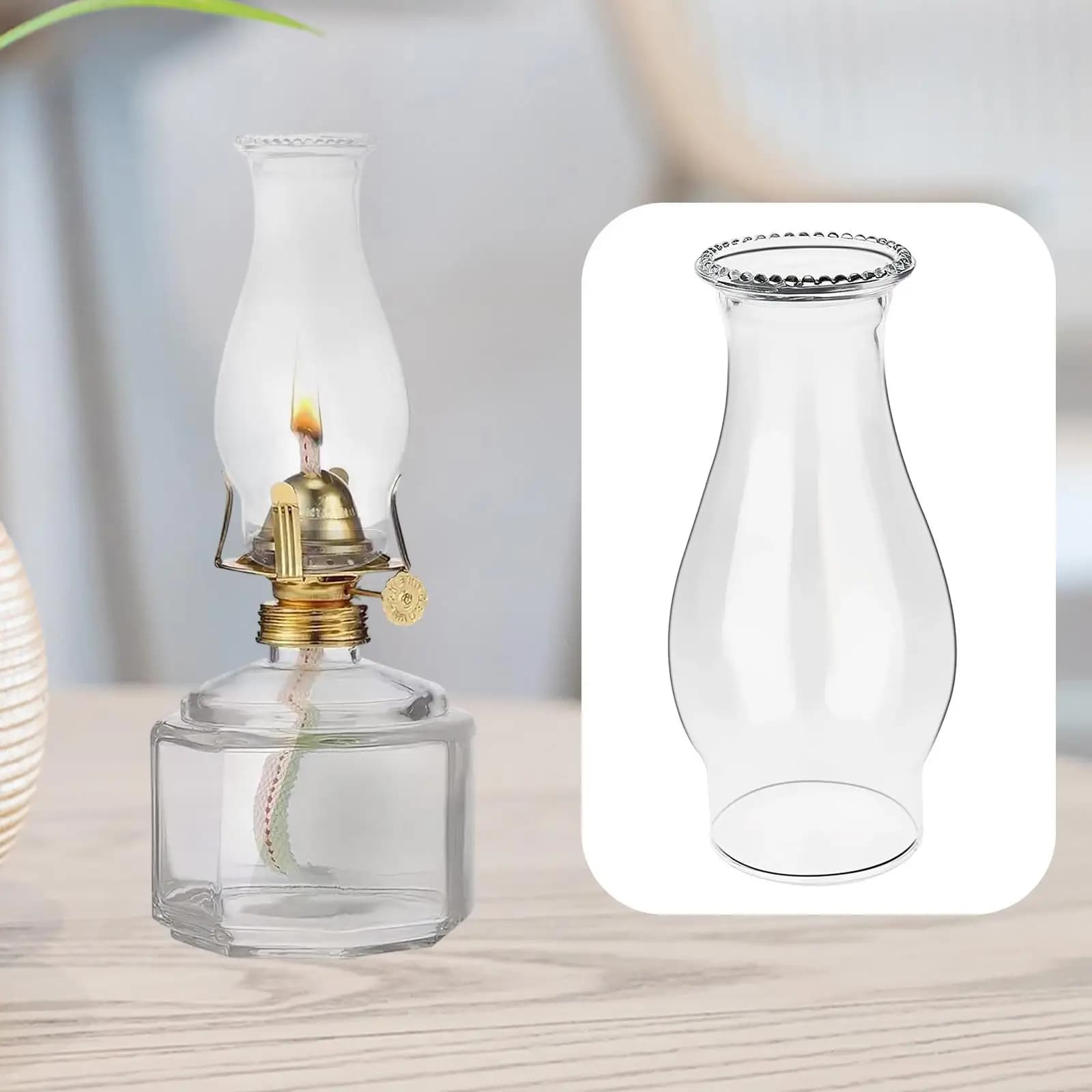 Abat-jour en verre pour lampe à huile