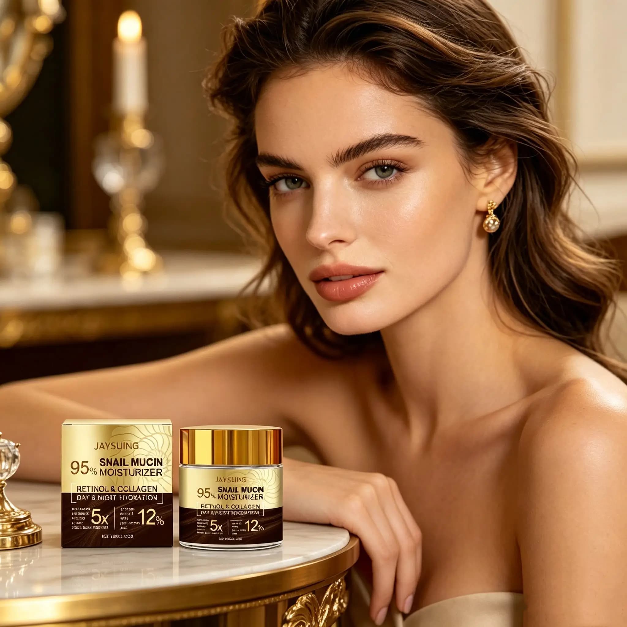 Crème hydratante à Mucin d'escargot, rajeunissante au collagène, Anti-âge, rides, lifting ferme, éclaircissante, acide hyaluronique au rétinol, crème de jour et de nuit, 95%