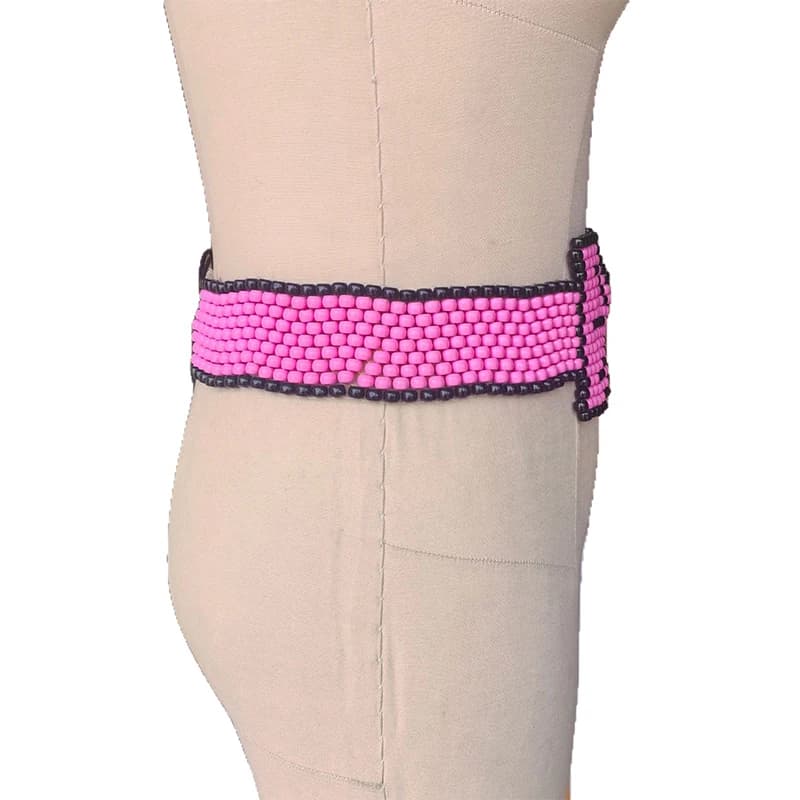 Tenue de festival rave pour femme, harnais de taille bohème pour femme, ceinture Kandi à nœud papillon, ceinture perlée rose