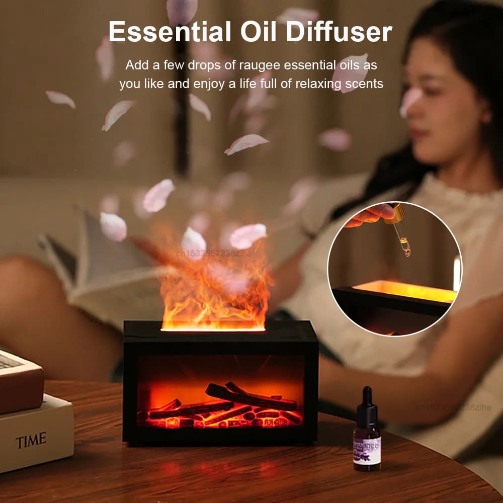 Humidificateur de cheminée, humidificateur de flamme aromatique, diffuseur de parfum, diffuseur d'huile essentielle d'aromathérapie, humidificateur d'incendie pour la maison et la pièce