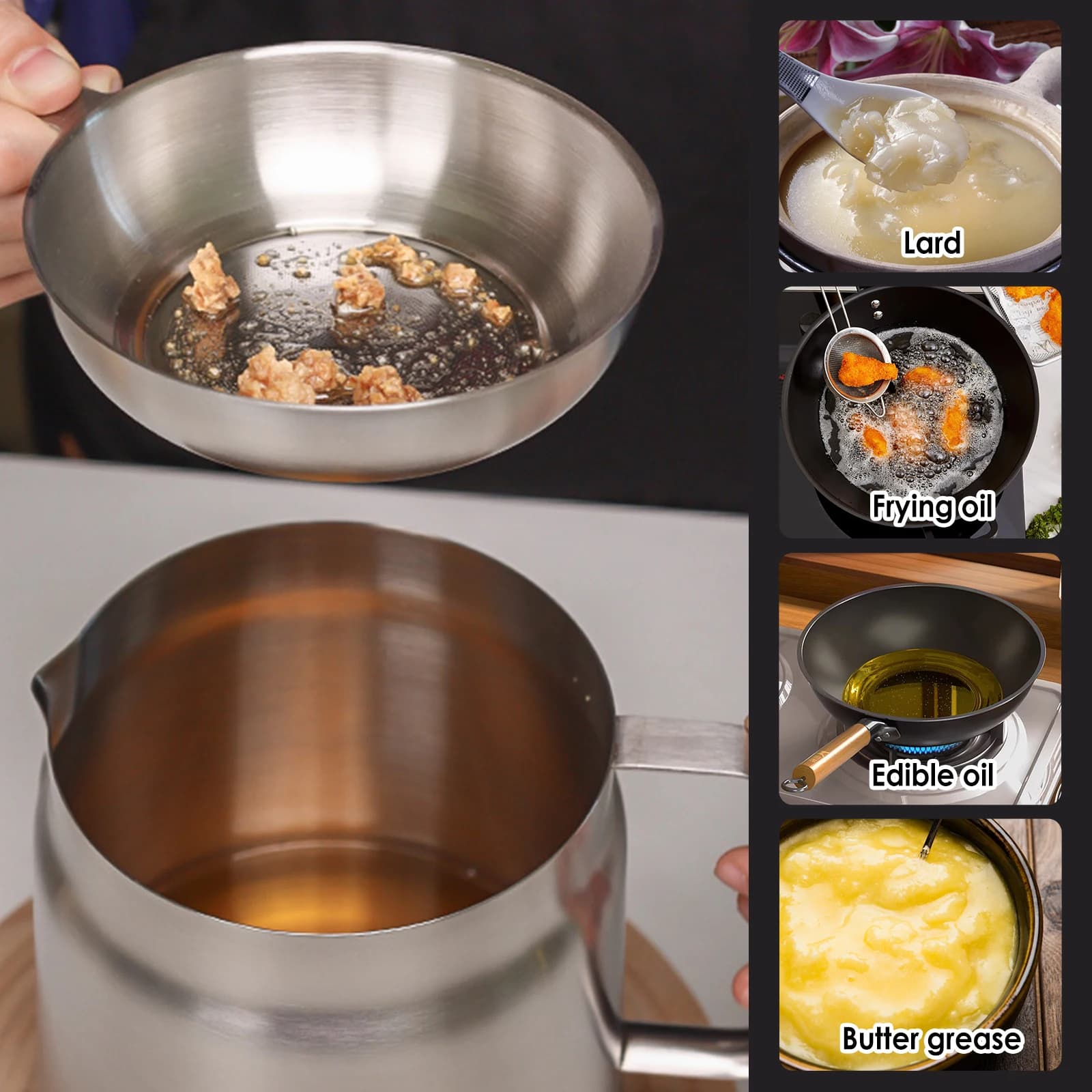 Pot de filtre à huile en acier inoxydable