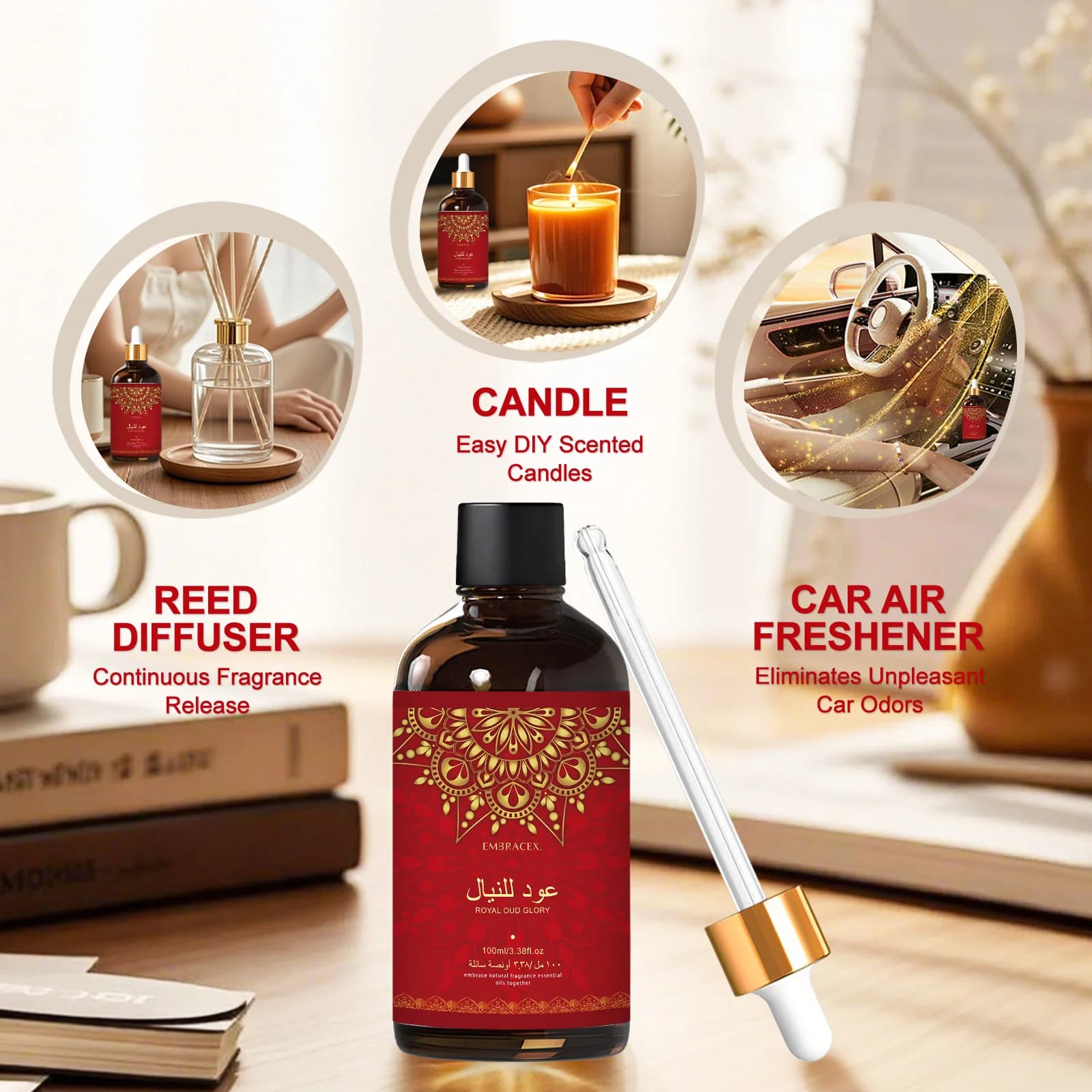 100ml عود للنيال Royal Oud Glory Huile Essentielle Cadeaux Aïd al-Fitr Huiles Parfumées Arabes Parfum Longue Durée Cadeau pour Amis