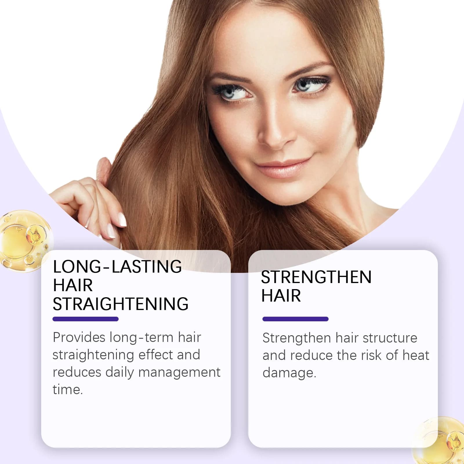 Crème lissante pour cheveux, protéine de kératine, effet lissant longue durée pour le contrôle des frisottis, traitement de soins capillaires lisses et soyeux