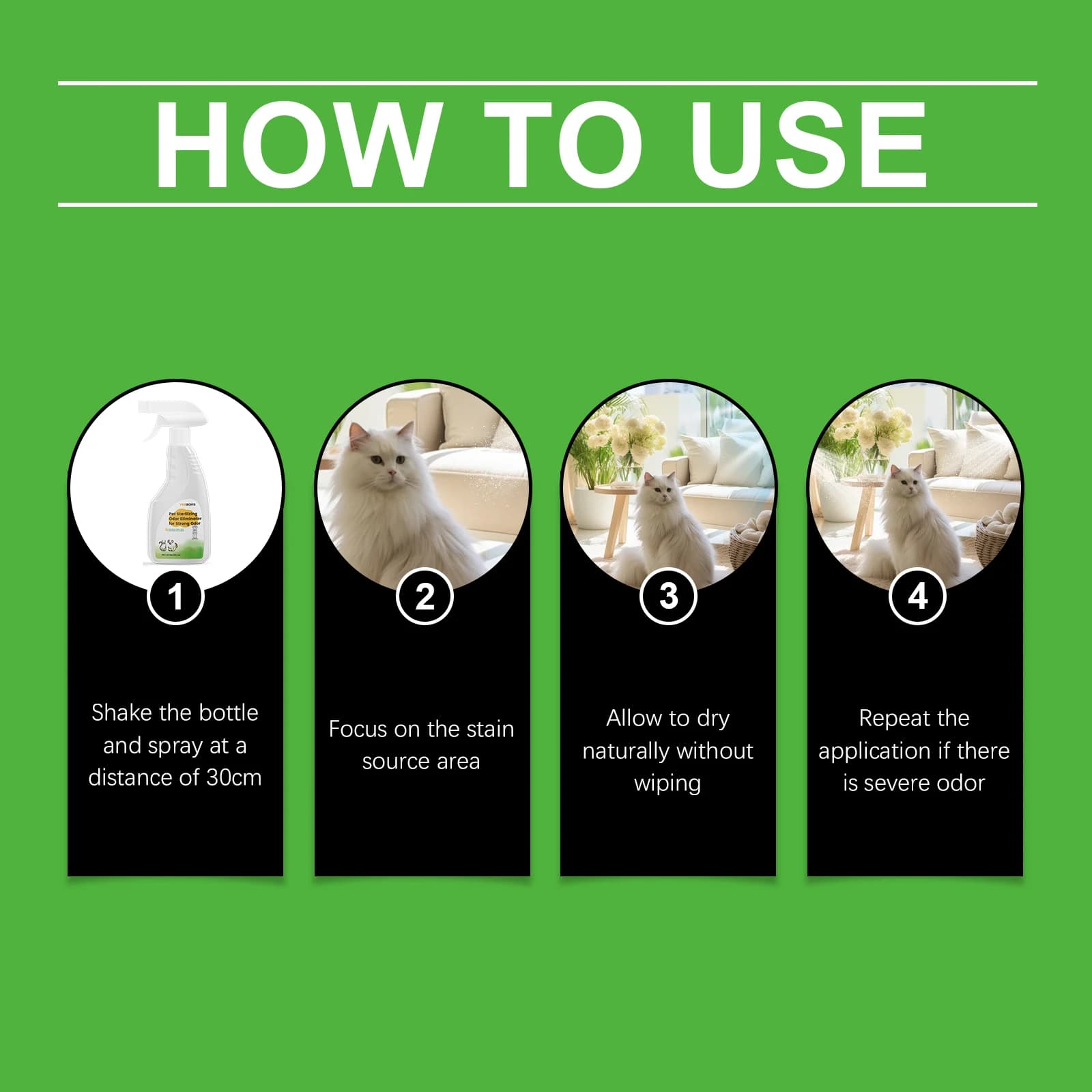 Spray éliminateur d'odeurs d'animaux de compagnie, pour accidents d'urine de chien et de chat sur tapis, brume désodorisante naturelle sans parfum synthétique