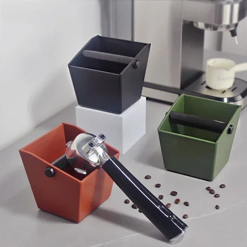 Seau de poubelle antidérapant, conteneur de marc de café expresso, boîte à café en poudre biseautée, poubelle de broyage de café, barre de déchets