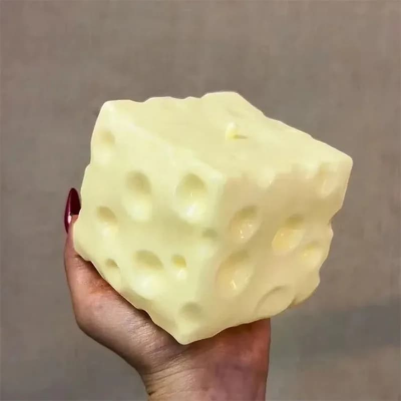 Balle anti-stress en forme de cube de fromage