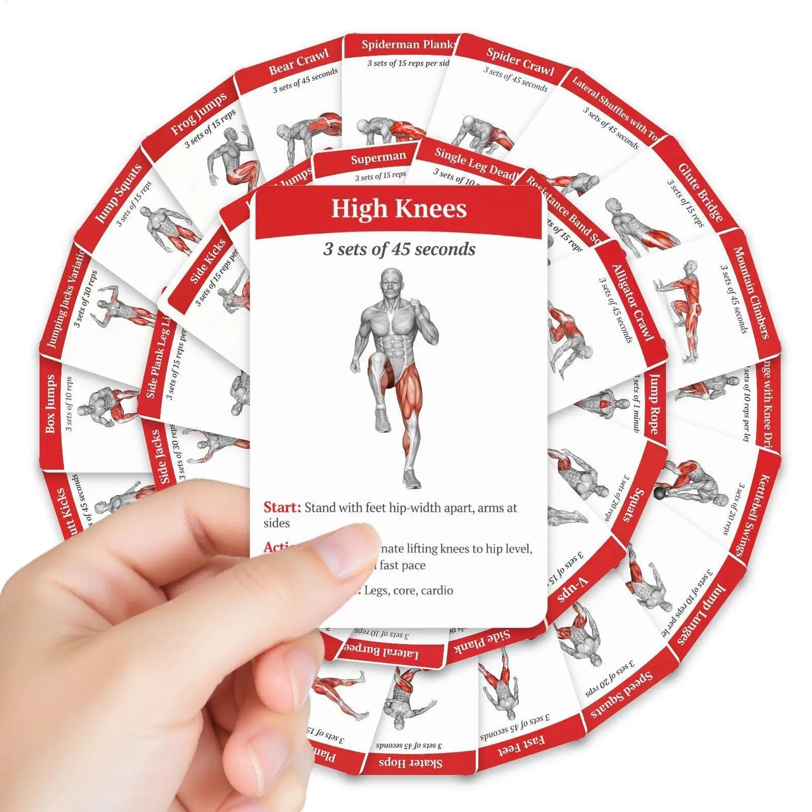36 cartes de fitness, guide complet sur la force du tronc, guide des exercices d'entraînement aérobie, cartes d'équipement de fitness pour la salle de sport à domicile