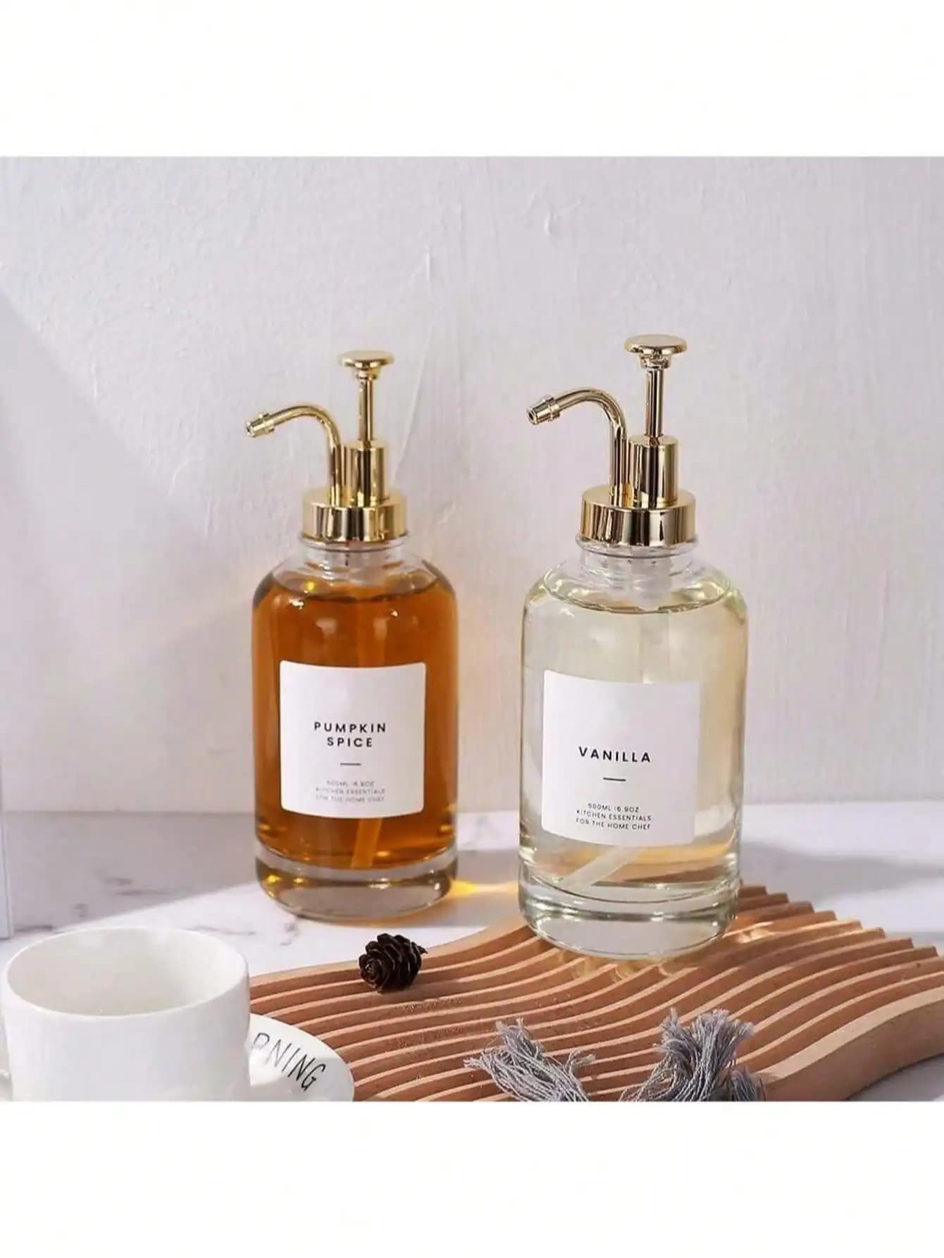 1 bouteille en verre pour sirop, bouteille en verre, pompes distributrices pour sirop, huile, lotion, savon et bain de bouche, adaptées aux bars à café