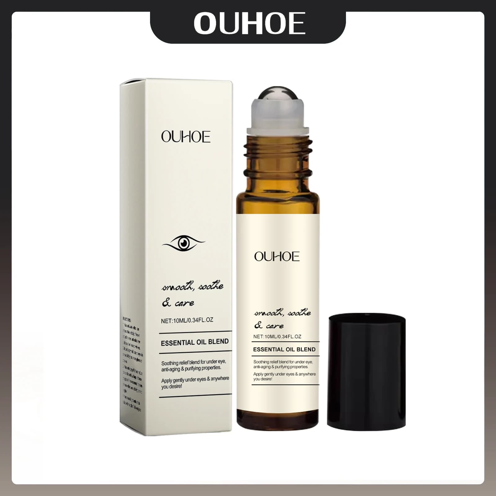 Sérum Huile Contour des Yeux Rollerball – Améliore les Cernes, Raffermit la Peau, Réduit les Ridules, Hydrate et Lutte Contre les Rides