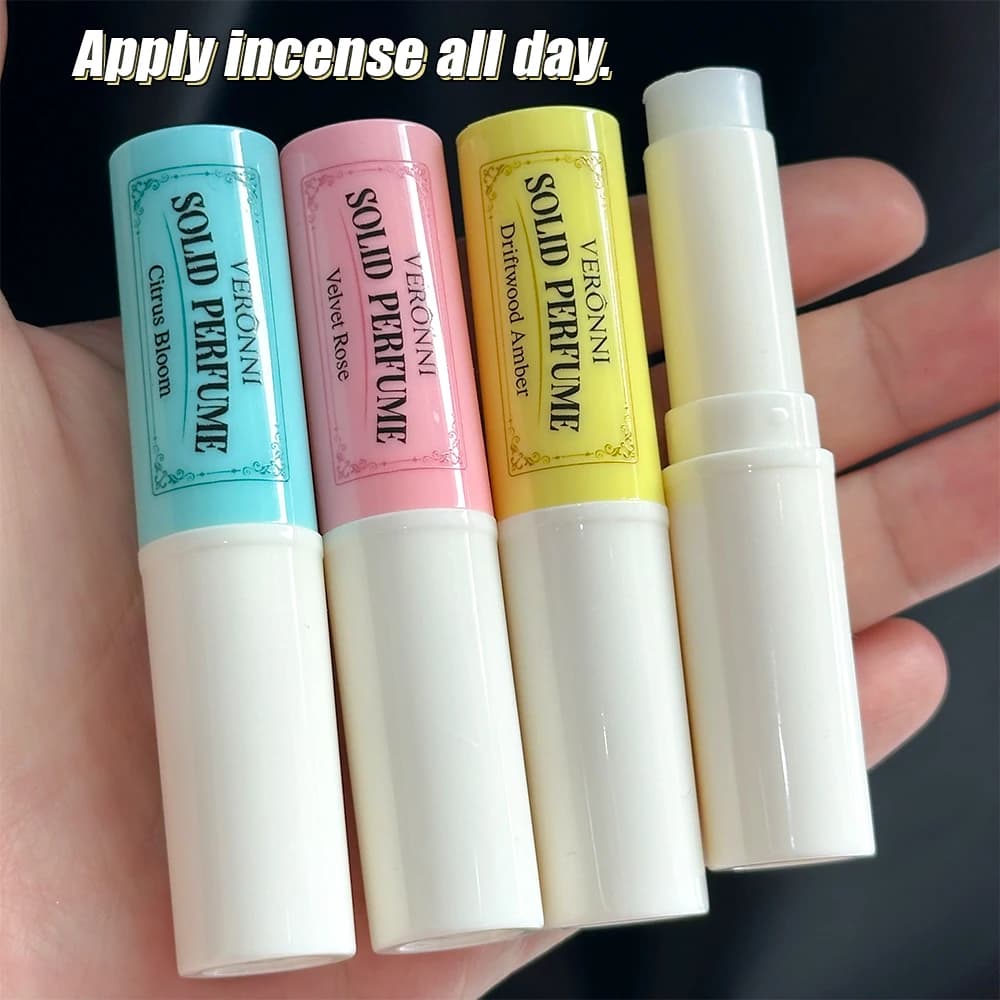 3 bâtons de parfum solides - Parfum longue durée, naturel et frais, baume solide portable pour les rendez-vous