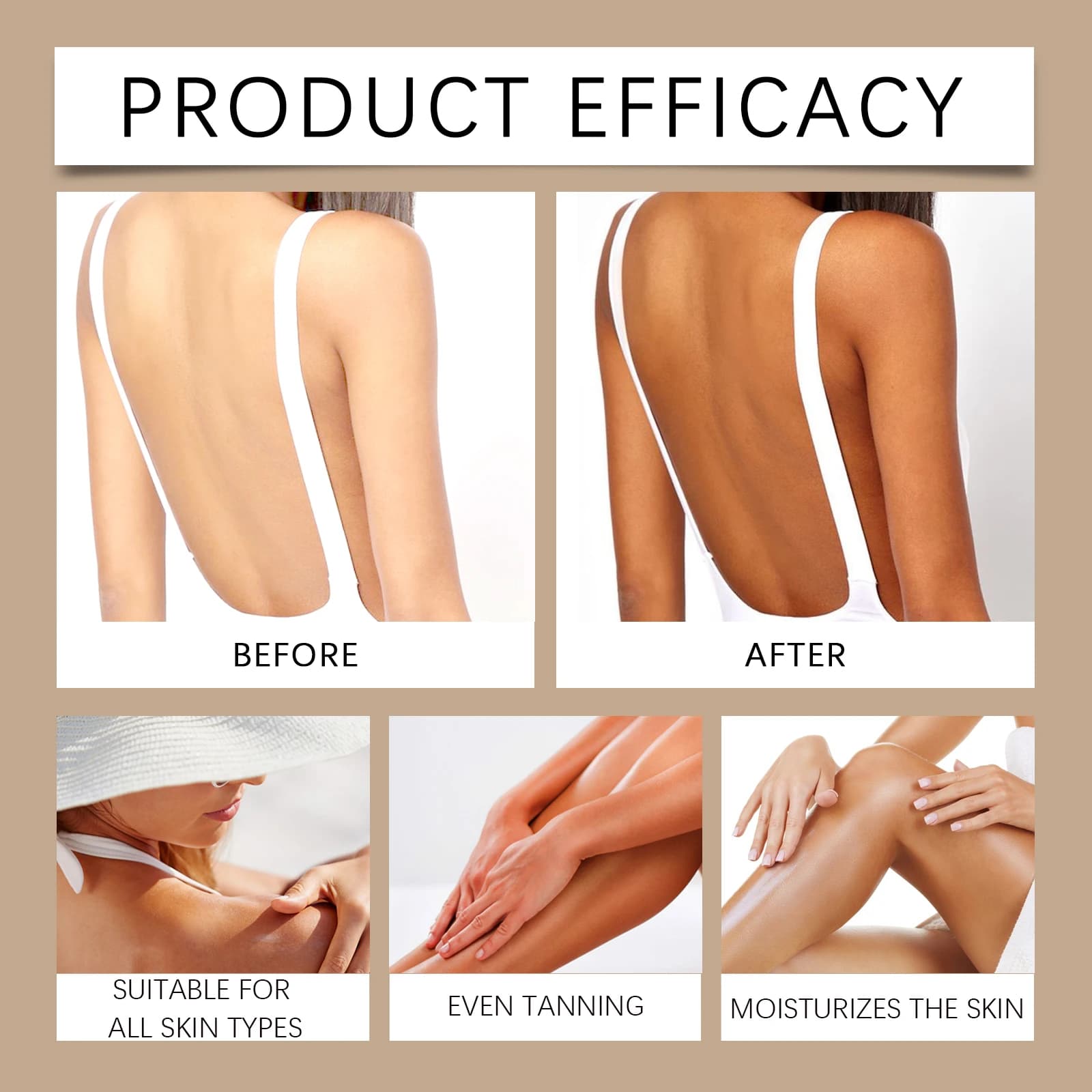 Lotion bronzante foncée à l'huile de coco, accélérateur d'hydratation pour un éclat bronze profond, crème bronzante pour lits de bronzage et usage extérieur