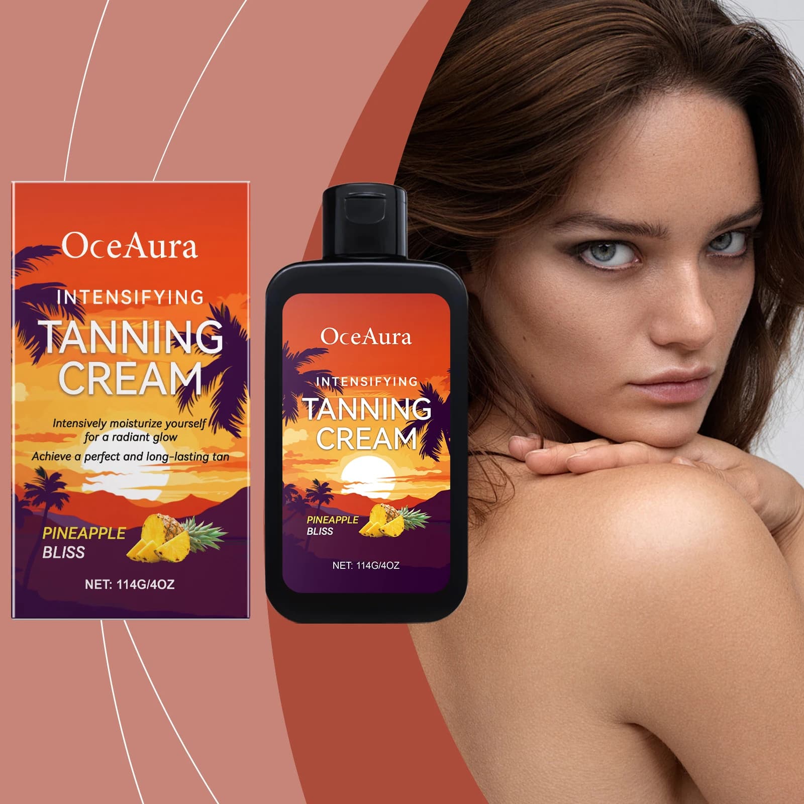 Crème de bronzage pour le corps dans le solarium