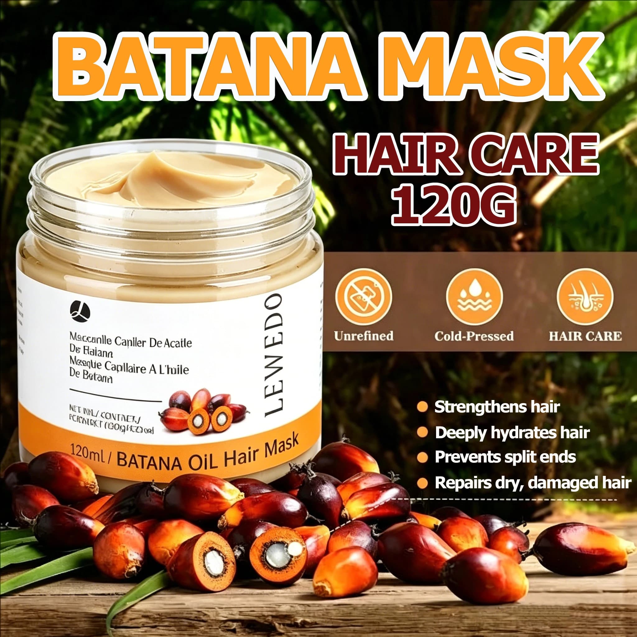 Après-shampoing à l'huile de Batana biologique pour cheveux secs et crépus