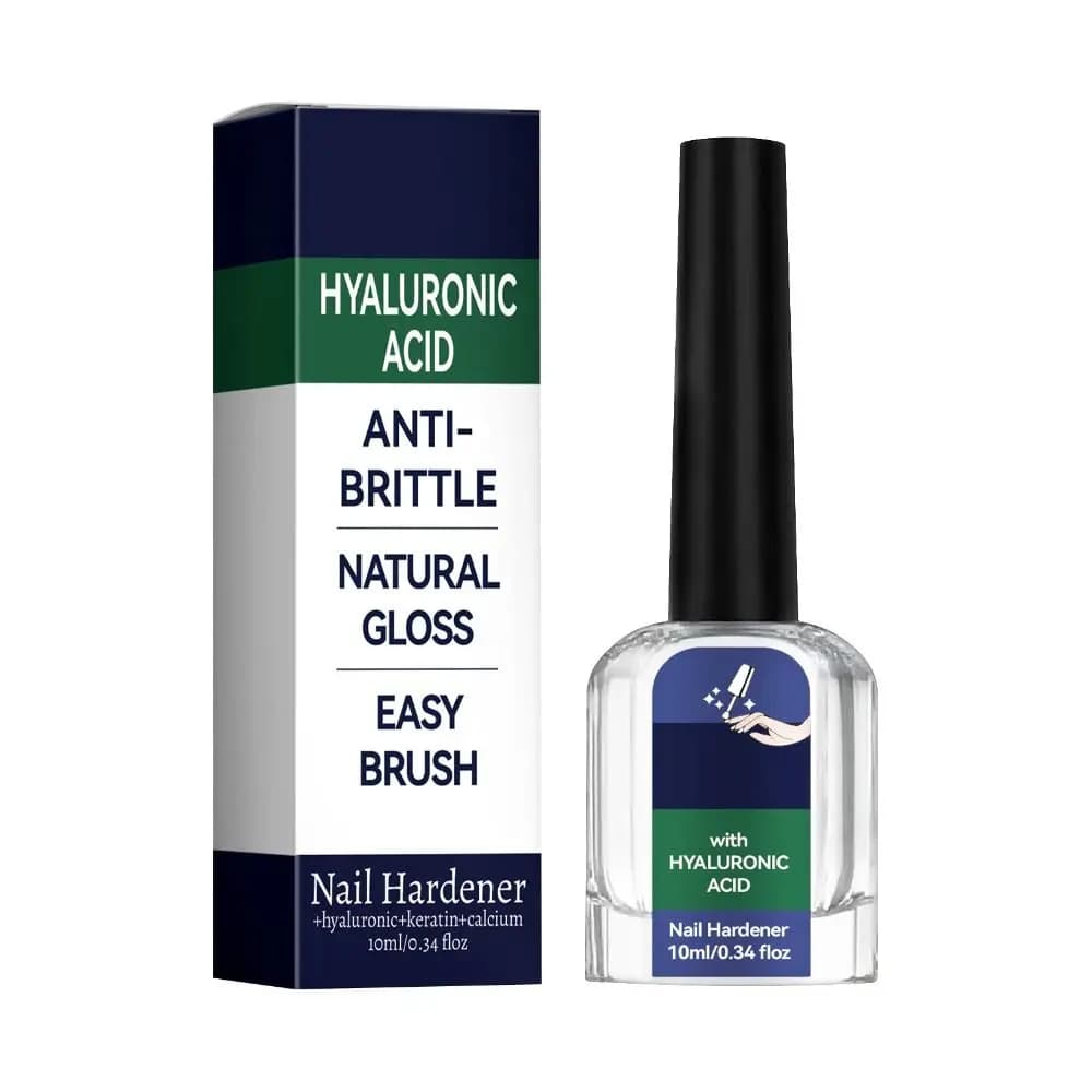 Durcisseur d'ongles 10ml avec acide hyaluronique, huile réparatrice anti-casse, brillance naturelle, application facile au pinceau, outil pour ongles plus forts, pour le soin des ongles